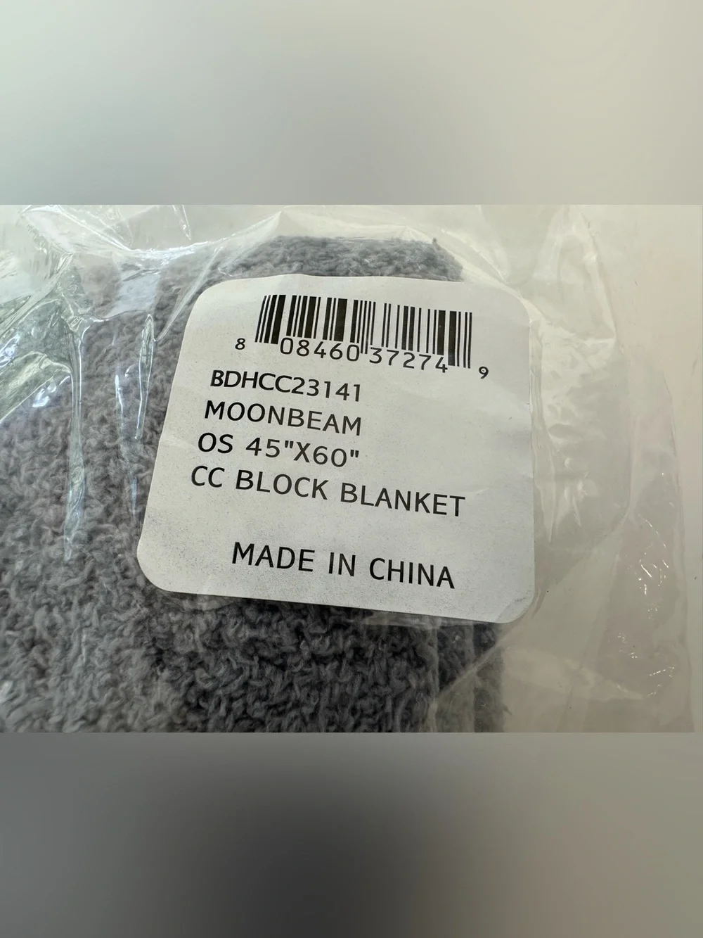 Blanket 45” x 60” Moonbeam Grey BDHCC23141 NEW